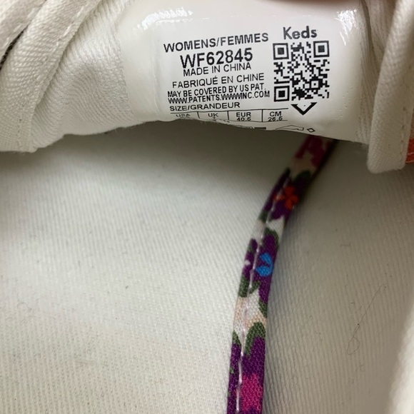 Nib KATE SPADE Keds Kickstart KS Logo PFC Pink size 9.5M Floral / Gold Details - Picture 7 of 8